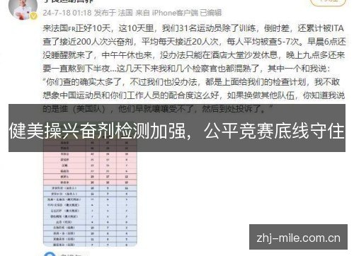 健美操兴奋剂检测加强,公平竞赛底线守住 健美操兴奋剂检测加强,公平竞赛底线守住